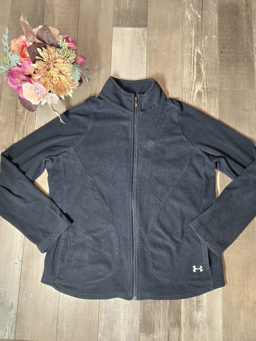 Under Armour Black Full‑Zip Fleece Jacket Women’s Size XL